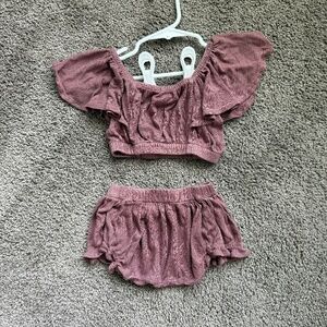 The Woods by Kate Quinn  Baby Girl Two Piece Pink Beachy Outfit 6-12m